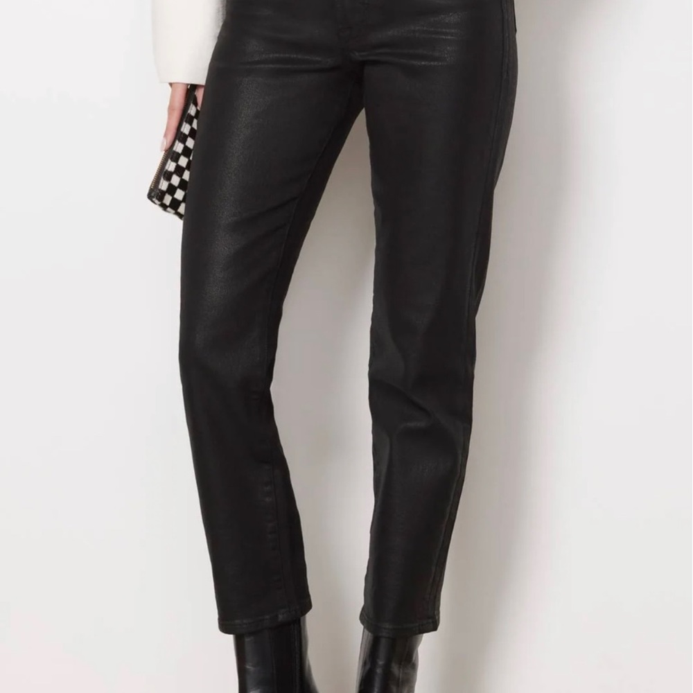 New!! Good Straight Coated High-Rise Jeans by Good American Sz 6/28